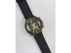 Resim Curren Deri Kordonlu, Kronometreli, Takvimli, Su Geçirmez, 2 Yıl Garantili Erkek Kol Saati 