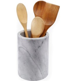 Resim Lux ve Marble Stewie Lilac Damarlı Beyaz Mermer Kaşıklık 