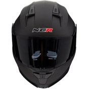 Resim NCR Icon Çene Açılır Mat Kask Siyah Vizörlü 