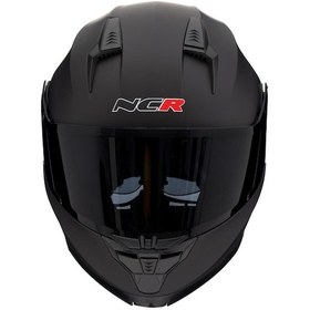 Resim NCR Icon Çene Açılır Mat Kask Siyah Vizörlü 