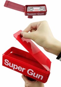 Resim Nemere Kırmızı Parti Oyuncağı Para Saçma Fırlatma Tabancası Makinesi Super Money Tech 