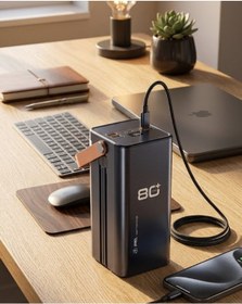 Resim Tek Yüksek Kapasiteli Powerbank 80000 Mah Hızlı Şarj Özellikli Çok Portlu Taşınabilir Şarj Cihazı Najmaddin 