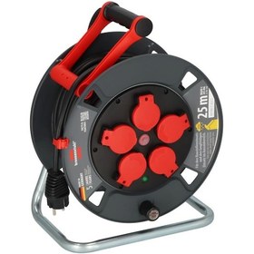 Resim Brennenstuhl Profesyone Serisi 5 Soketli Sigorta Şalterli Ip44 Lisanslı 25 Metre Makaralı Kablo H07rn-f 3g1.5 