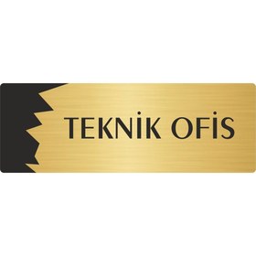 Resim Özarslan Dizayn Metal Departman Kapı İsimliği, Yönlendirme levhası Teknik Ofis 5X20 Cm Altın Renk 
