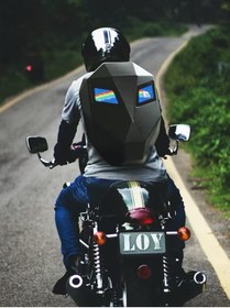 Resim Prime Prıme Karbon, Led Gözlü Motorcu Sırt Çantası Ledli Sırt Çantası, Telefon Kontrol Kask Taşıma Çantası 