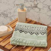 Resim Nuvomon Ethnic Yüz Havlusu E1 Yeşil 50x80 cm 
