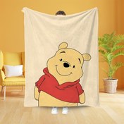Resim 1 adet Winnie the Pooh Battaniye - Hafif ve Sıcak, Tüm Mevsimler İçin Kullanılabilir, Oturma Odası, Yatak Odası, Misafir Odası, Okul, Ofis ve Seyahat İçin Mükemmel, Çoklu Boyutlar Mevcut, Sevimli Oda 