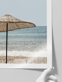 Resim Deniz Ve Plaj Şemsiyesi - Art Print - Photo Pearl / 50x70 cm 