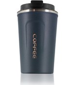 Resim Samdoo 380ml Paslanmaz Çelik Termal Kahve Termosu - Sızdırmaz, Taşınabilir Seyahat Bardağı Siyah 