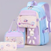 Resim Pastel Mor & Mavi Sırt Çantası, Sevimli Tavşanlı, Hafif Okul Çantası, Laptop Bölmeli, Ayarlanabilir Omuz Askılı - 38.1cm Laptop Uyumlu, Kızlar ve Gençler İçin, Günlük Kullanım, Seyahat, Üniversite, Geniş Bölümlü, Çok Amaçlı Çanta, Öğrenci İhtiyaçları 