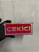 Resim HBSİ Kırmızı Renk Üzeri Hologram Çekici Yazılı Vantuzlu Cam Süsü 