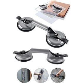 Resim Proxtech Premium Cam Fayans Kaldırma Metal Alüminyum Ikili Cam Fayans Taşıma Vantuz 