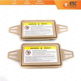 Resim Mercedes W211 için Tan Güneşlik Ayna Kapağı Sağ ve Sol 2108102510 N11.10048 