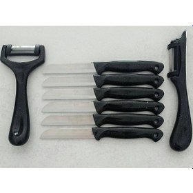 Resim Solingen 6'lı Meyve-sebze-doğrama Bıçağı Ve 2'li Soyacak 8'li Set Siyah Metal 