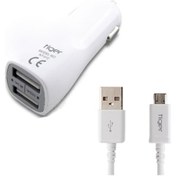 Resim Tiger Araç Şarj Aleti ve Micro Usb Kablo Set 2.0A Beyaz Nt-012 
