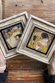 Resim Oscar Stone Decor Çerçeveli Taş Duvar Dekoru Tablo 20X20Cm 2'Li Set (1335-1336) Gustav Child 2-2Cdd-013 