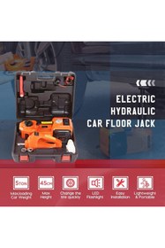 Resim Genel Markalar Elektrikli Araba Kriko Kiti 5 Ton 12v Hidrolik Kriko Seti 