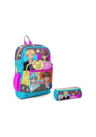 Resim Coral High Mavi Pembe Anime İlkokul Sırt Çantası Ve Kalemlik Seti 