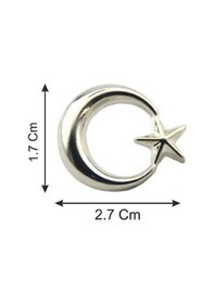 Resim Ay Yıldız Rölyef Büyük Rozet Gri 