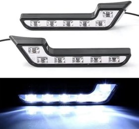 Resim 6 LED’li Gündüz farı L model LED’li 2 adet BEYAZ 