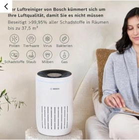 Resim Beyaz Bosch Air 2000 Hava Temizleyici Zamanlayıcı ile Hava Kalitesini Artırır 