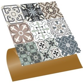 Resim Tink KENDİNDEN YAPIŞKANLI KİMONO DESENLİ PVC KARO 30X30 CM 