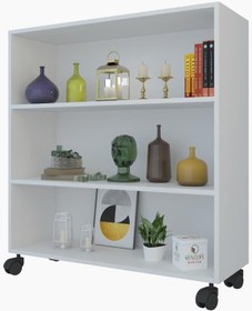 Resim Kenzlife Kitaplık Beril 088 090 020 Byz Tekerlekli Mutfak Dolabı Banyo Ofis Ayakkabılık Kiler 