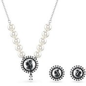 Resim Swarovski SWR5680875 İnci Kadın Kolye ve Küpe Seti 