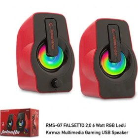 Resim Rampage Rms-G7 Falsetto 1+1 6 W USB 5V Rgb Ledlı Kırmızı Hoparlör 