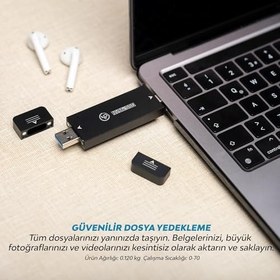 Resim NPO DK01 NVMe M.2 1000/900Mb/s USB-A/Type-C Kablosuz Taşınabilir Harici SSD (GB, 256) 