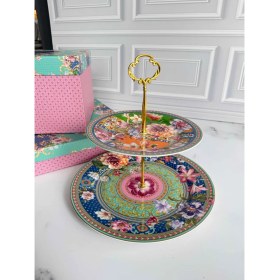 Resim Floral Katlı Kek Kurabiye Standı 