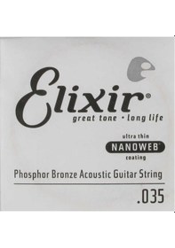 Resim Elixir 14135 Nanoweb Phosphor Bronze Tek Akustik Gitar Teli 35 