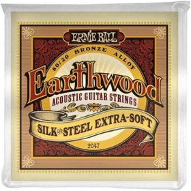 Resim AyrStore Earthwood Silk & Steel Ekstra Yumuşak Akustik Gitar Telleri, 80/20 Bronz, Ölçü 10 50 