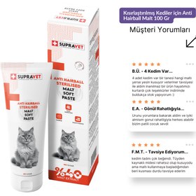 Resim Supravet Anti-Hairball Malt Kedi Macunu 100gr (Tüy Yumağı Önleyici ve Tüy Sağlığı Destekleyici) 
