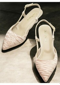 Resim Ispartalılar 9827 Kadın Topuklu Ayakkabı 4 Cm Abiye Düğün Nişan Kına Gecesi Ayakkabısı Bej 