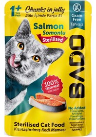 Resim Bado Kısırlaştırılmış Yaş Kedi Maması Somonlu 85gr 