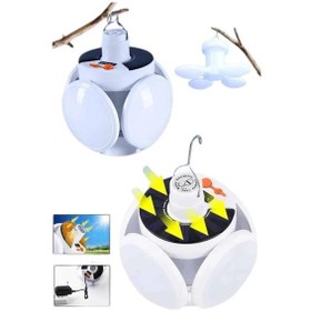 Resim Bfs Katlanabilir Askılı Kamp Lambası 5 Kanatlı Pratik Güneş Enerjili Çok Renkli 