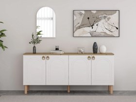 Resim Lotus Bohem Tarz Konsol & Ayna - Beyaz/artisan Çok Renkli 