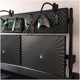 Resim IKEA oyuncu masası, siyah-yeşil, 180x80 cm, elektrikli ayarlanabilir 