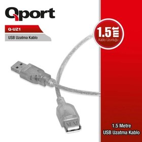 Resim Qport Usb 1.5Metre Q-Uz1 Usb 2.0 Uzatma Kablosu 