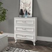 Resim Kzn Home Kartopu 3 Çekmeceli Country Şifonyer - Tamamı 1. Kalite Mdf 