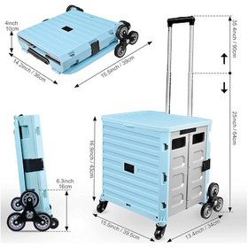 Resim Katlanır Sandık Tipi Koli Yük Paket Taşıma Arabası 100kg 