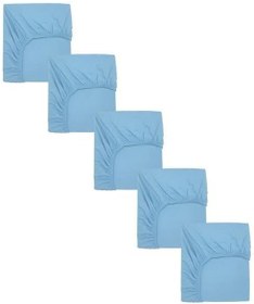 Resim 5 Adet 50 x 90 + 10 cm Anne Yanı Lastikli Penye Kumaş Bebek Çarşafı 
