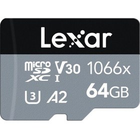 Resim Lexar 64gb 1066x Microsdxc Uhs-ı U3 V30 A2 C10 4k Uhd 160m Hafıza Kartı Sd Adaptör (SİLVER SERİES) 
