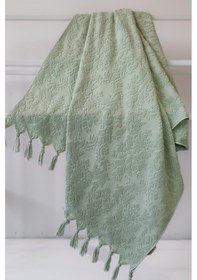 Resim Sevim Otantik Saçaklı Banyo Havlusu - 90x150 Cm - Yüksek Su Emiciliği Acıkyesıl Açık Yeşil 