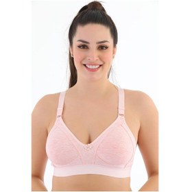 Resim Telsiz Kapsız Lastikli Pamuklu Penye Toparlayıcı Minimizer Sütyen 1010 Pembe 