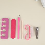 Resim Yeni Taşınabilir Tırnak Bakım Seti Şık ve Güzel Tasarım ile, Gül Kırmızı Tırnak Dosyası Parlatma Barı Boynuz Fırça Ölü Deri Temizleme Aracı Tırnak Bakımı Kolay ve Pratik Yüzey Nazik ve Hafif Parlatma 5 parça Set 6 parça Set 