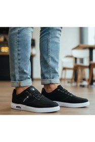 Resim Carrano 1130 siyah beyaz keten erkek spor günlük sneaker rahat spor ayakkabı 