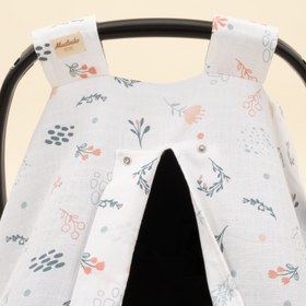 Resim Puset Örtüsü - Tek Taraflı - Yeşil Çiçekler 