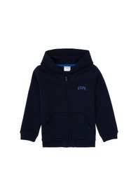 Resim U.S. Polo Assn. Erkek Çocuk Lacivert Fermuarlı Kapüşonlu Örme Hırka 50313852-VR033 